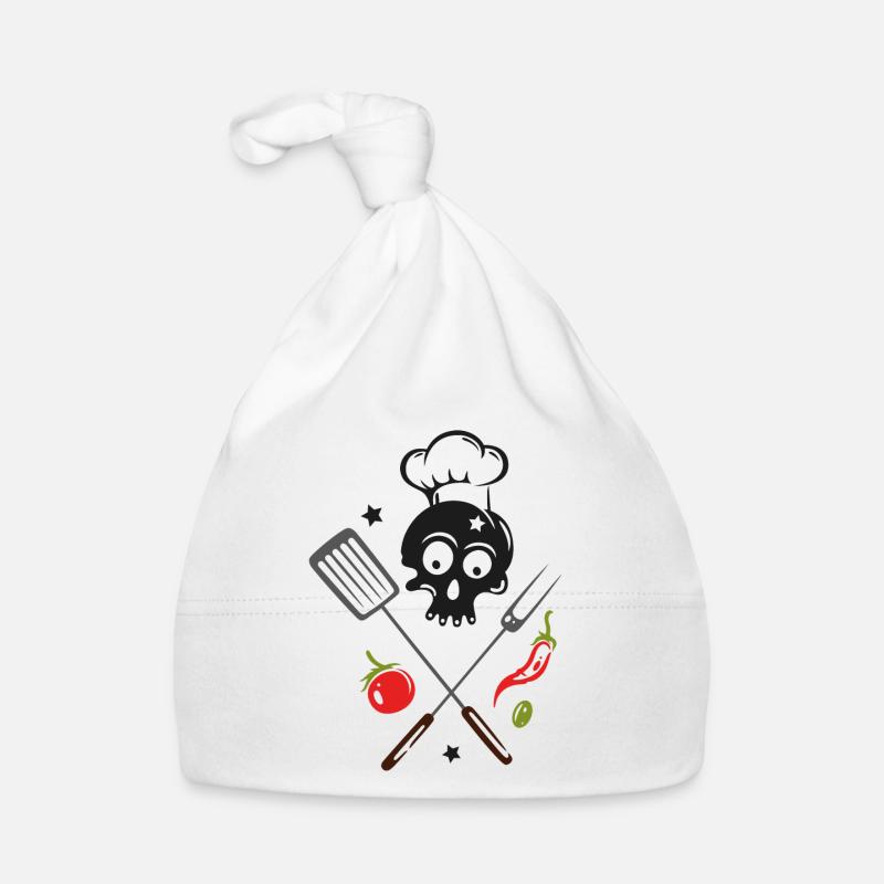 Chef's Hat Grill Skull Grill Master Organic Baby Cap