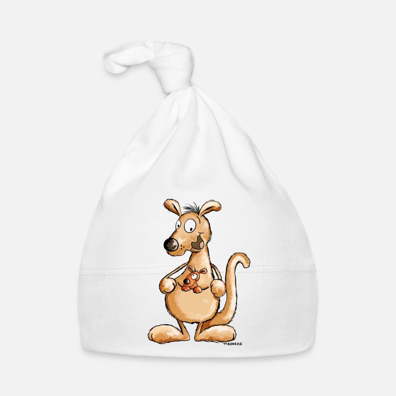 Kangourou avec bébé - cadeau Bonnet bio Bébé
