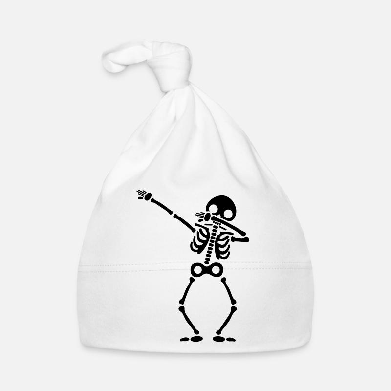 squelette - Bonnet bio Bébé - blanc