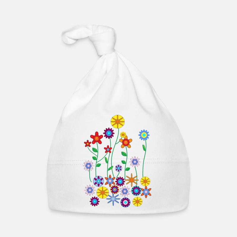 Bunte Blumen Baby Bio-Mütze