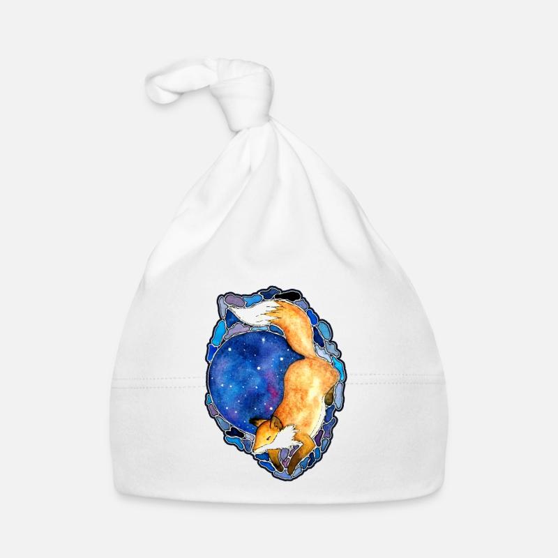 Galaxy Moon Red Fox Organic Baby Cap