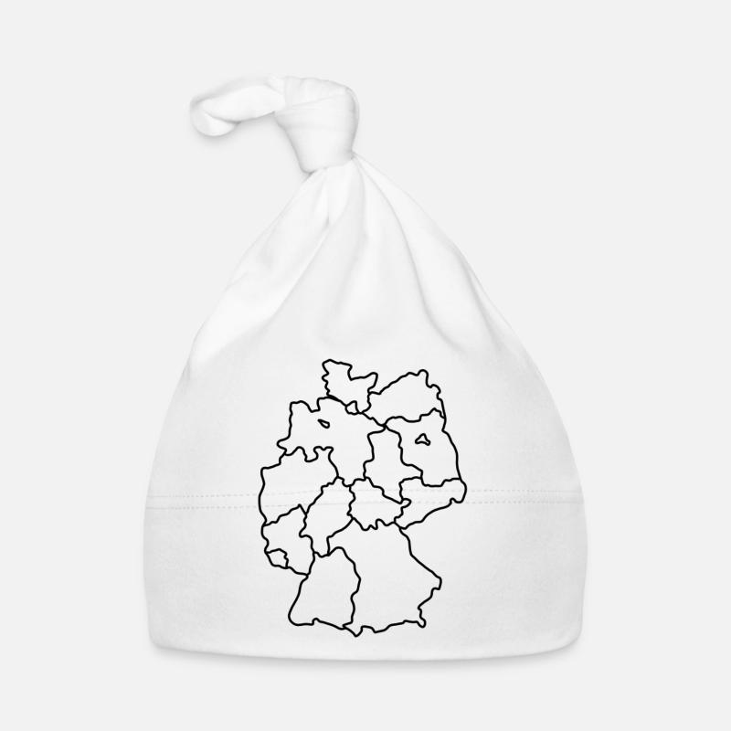 Germany Map Hand Drawn States Organic Baby Cap