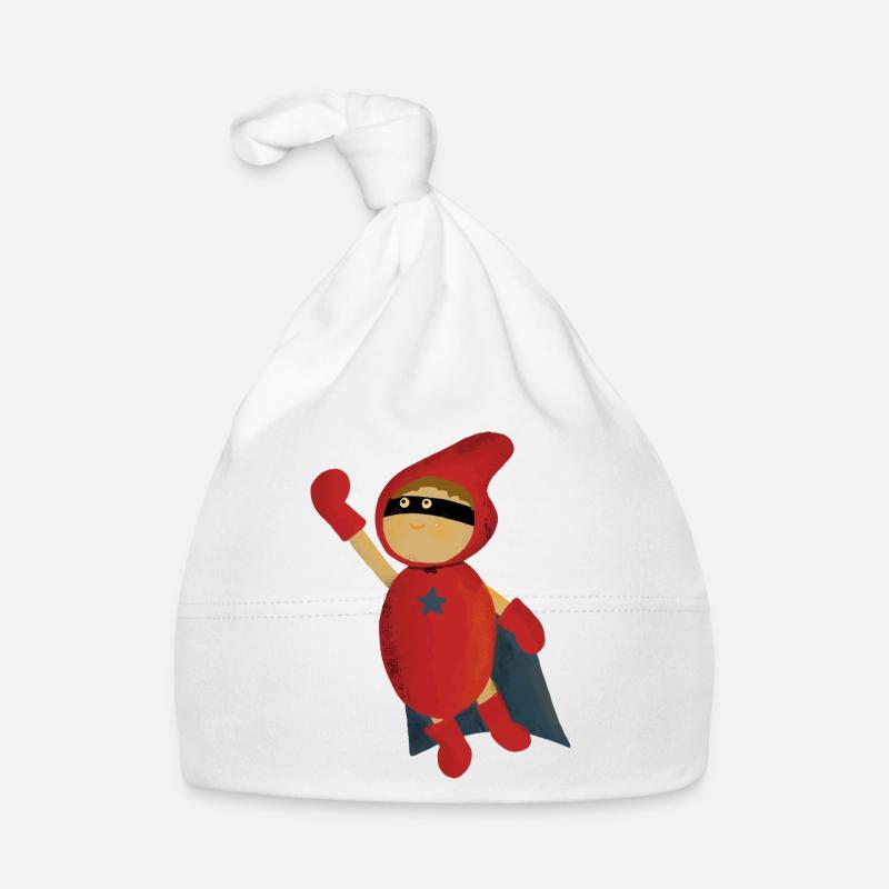 Superheld - Baby Bio-Mütze - Weiß