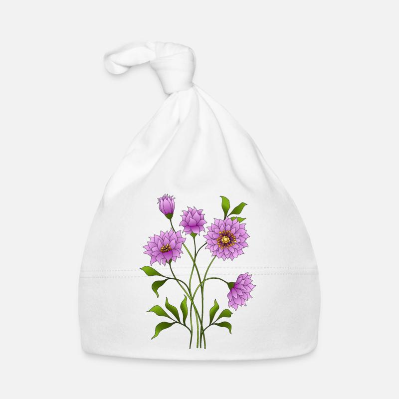 Bunte Blumen Baby Bio-Mütze