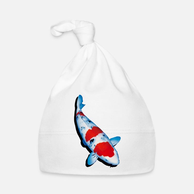 Carpe koi - Bonnet bio Bébé - blanc