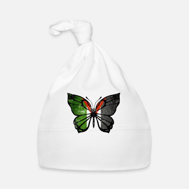 Papillon de Palestine - Bonnet bio Bébé - blanc