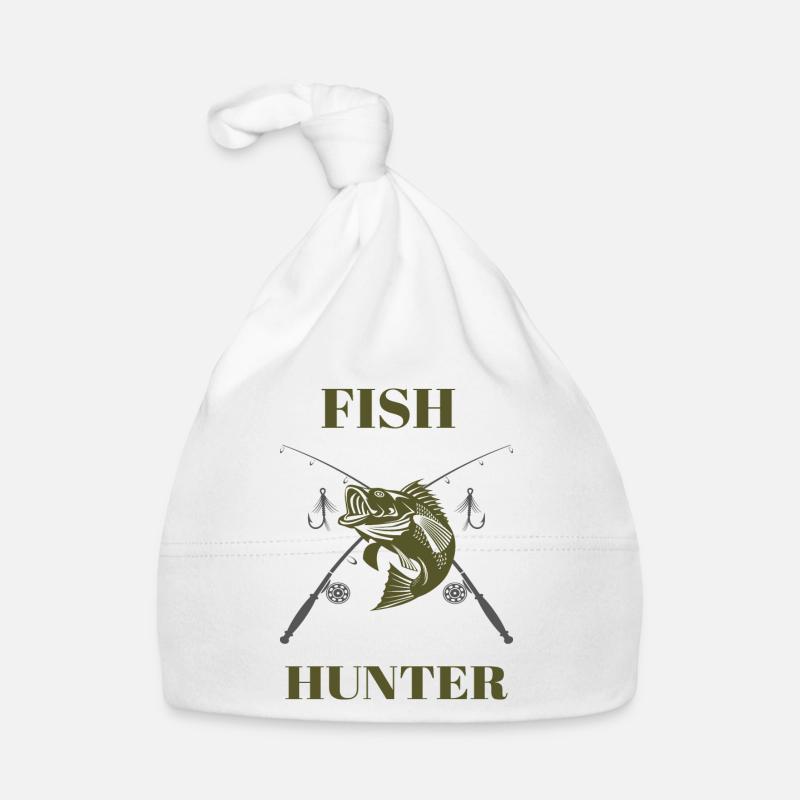 Fish Hunter Tshirt Angler Gift Organic Baby Cap