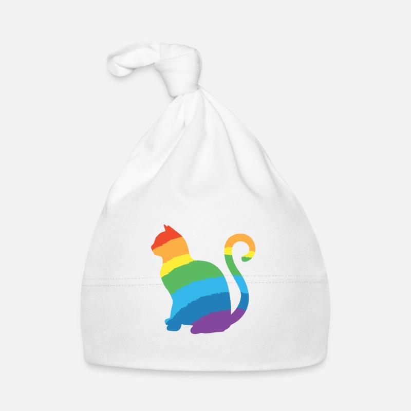 chat arc en ciel Bonnet bio Bébé