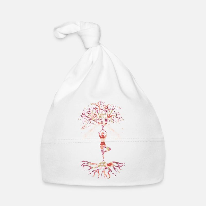 Yoga Arbre Bouddha Yoga - Bonnet bio Bébé - blanc