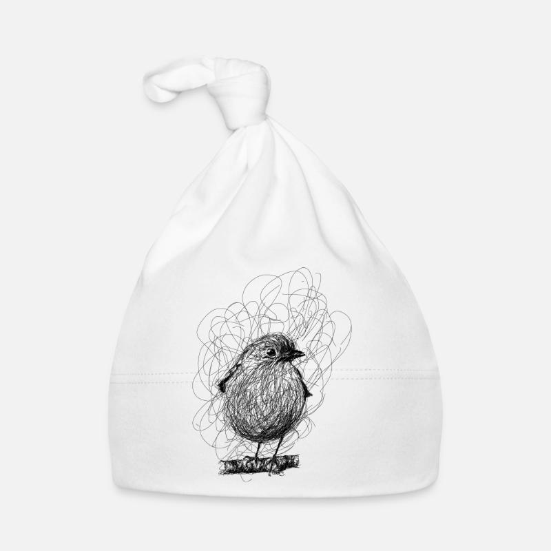 Rotkehlchen - Baby Bio-Mütze - Weiß