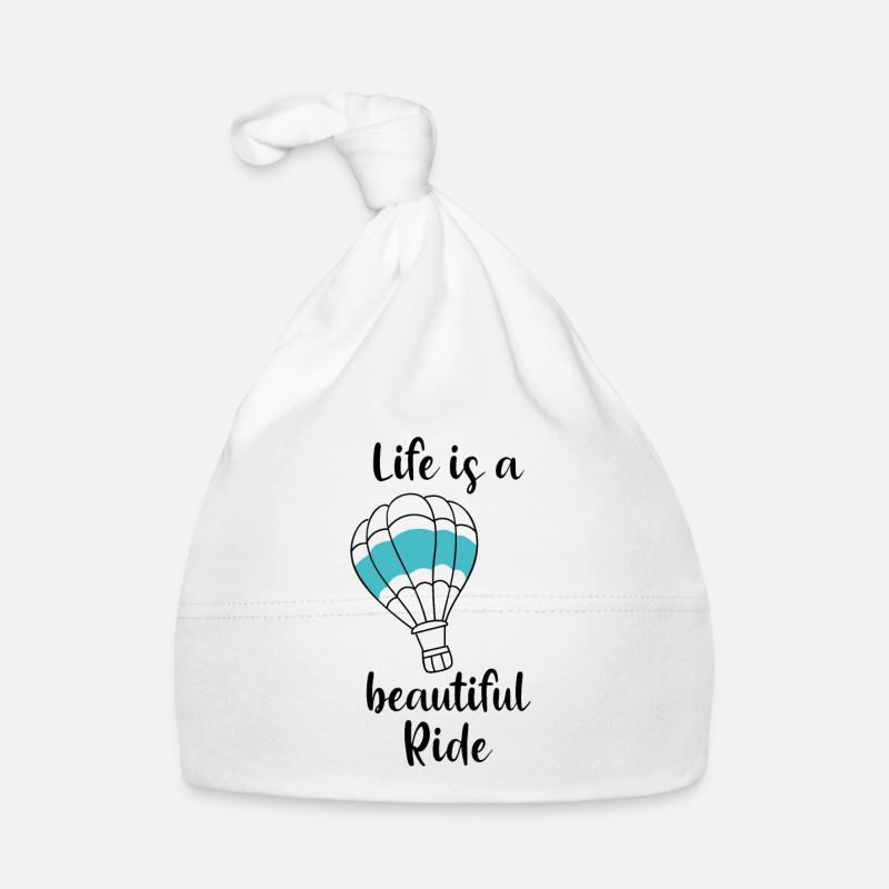 Ballon de montgolfière voler - Bonnet bio Bébé - blanc
