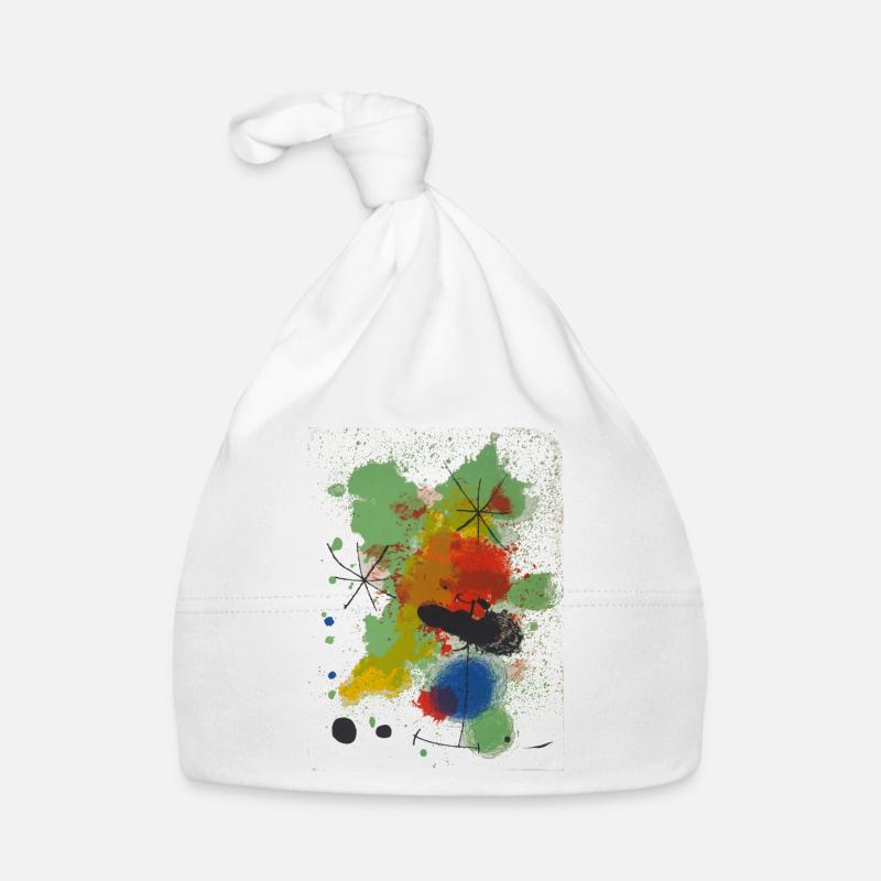 Art - art abstrait - abstrait - Bonnet bio Bébé - blanc