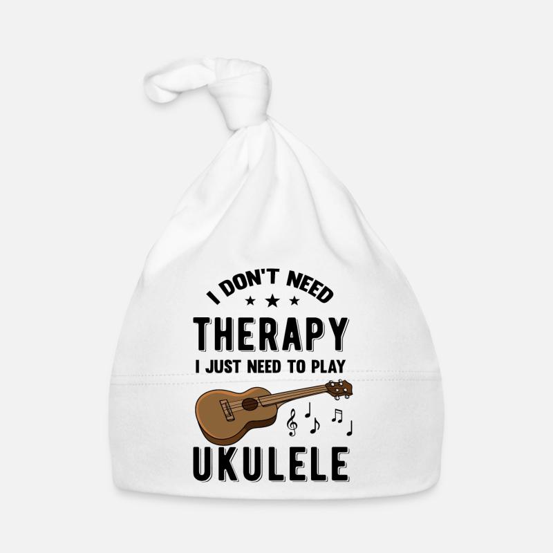 Juste mon ukulélé disant drôle - Bonnet bio Bébé - blanc