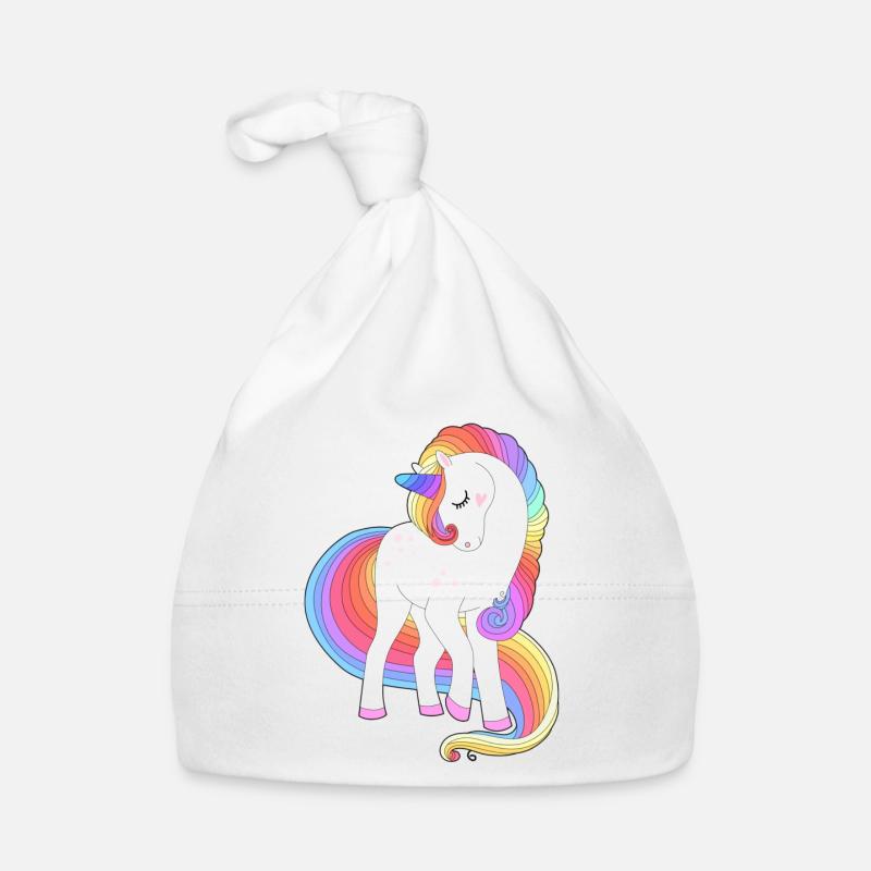 Verzaubertes Regenbogenmähnen-Einhorn Baby Bio-Mütze
