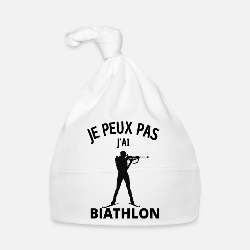 JE PEUX PAS J´AI BIATHLON - Bonnet bio Bébé - blanc