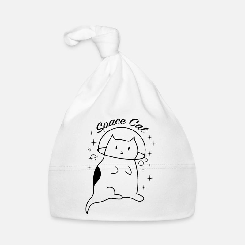 Space Chat Planètes spatiales - Bonnet bio Bébé - blanc