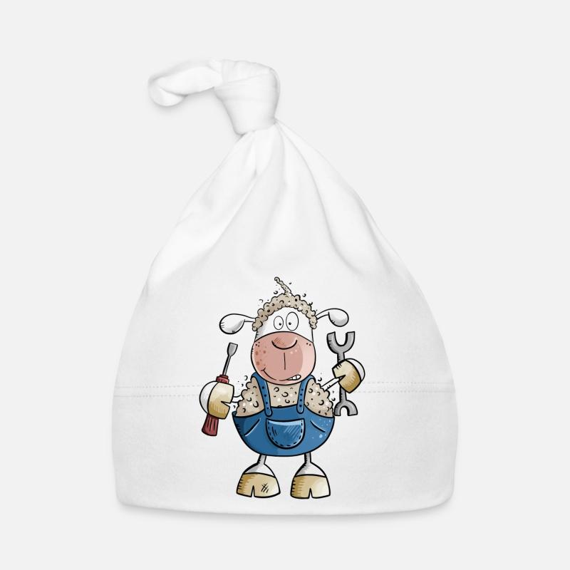Mechanic sheep with pun I screwdriver Organic Baby Cap