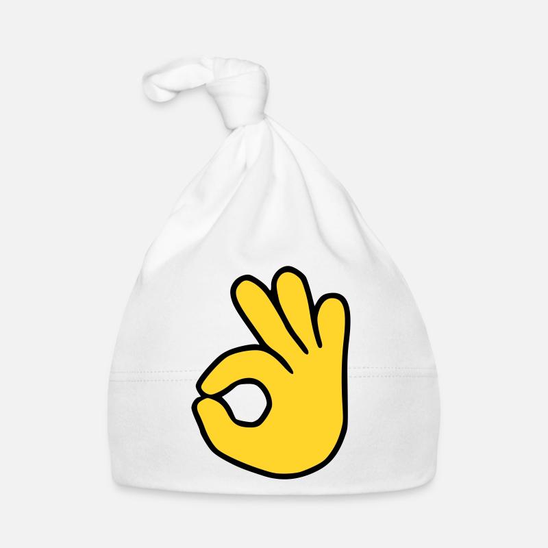 Emoji Ok Couleur de l’esquisse - Bonnet bio Bébé - blanc