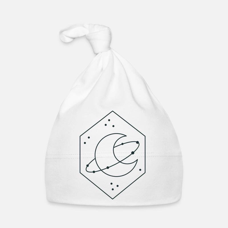 Diamond crescent moon with orbit Organic Baby Cap