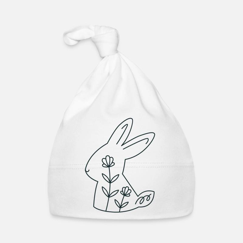 Mignon lapin floral avec des fleurs Bonnet bio Bébé