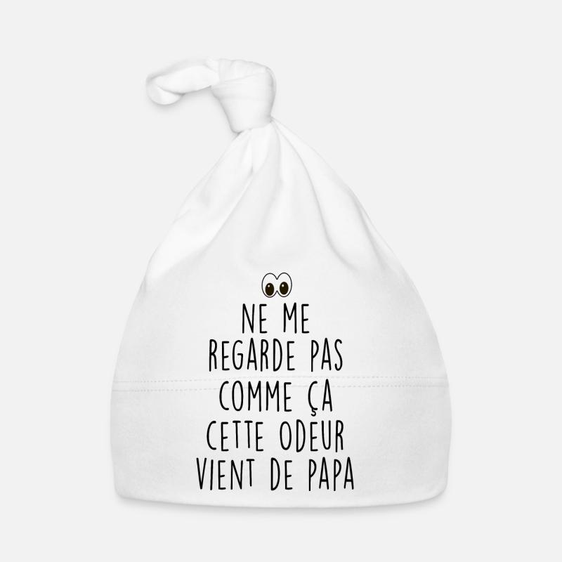 Bébé Se Moque De Papa Expression Drôle Bonnet bio Bébé