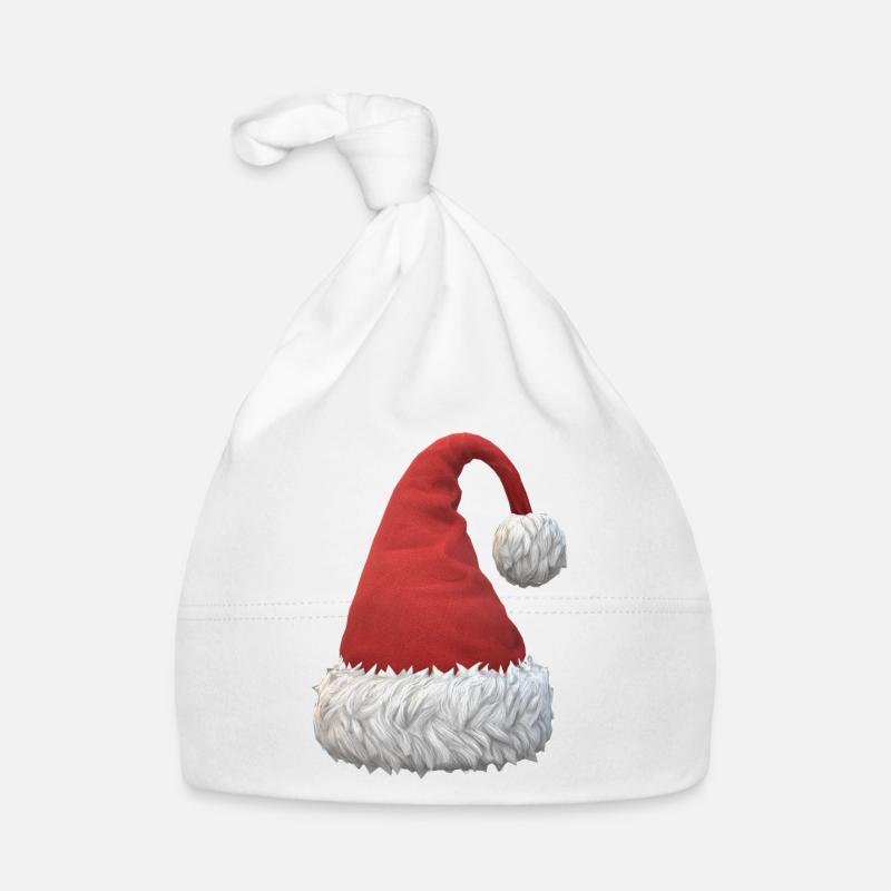 Bonnet de Noël Neige Hiver Avent Saint-Nicolas - Bonnet bio Bébé - blanc