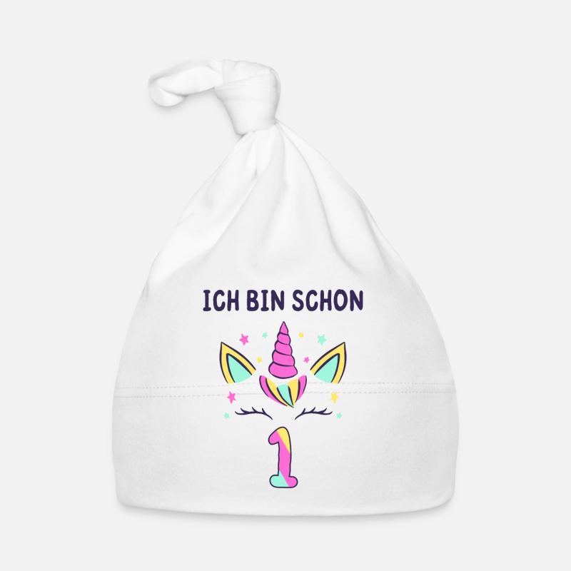 Ich bin schon 1 Einhorn Baby Bio-Mütze