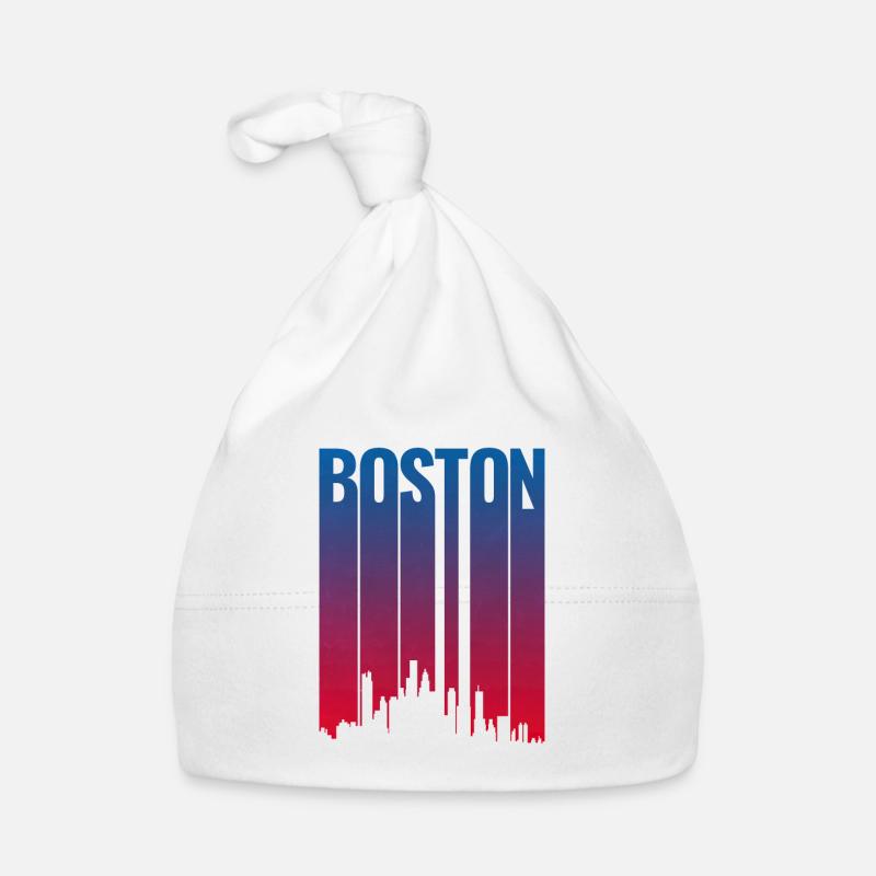 Boston Skyline Gradient Night Baby Bio-Mütze