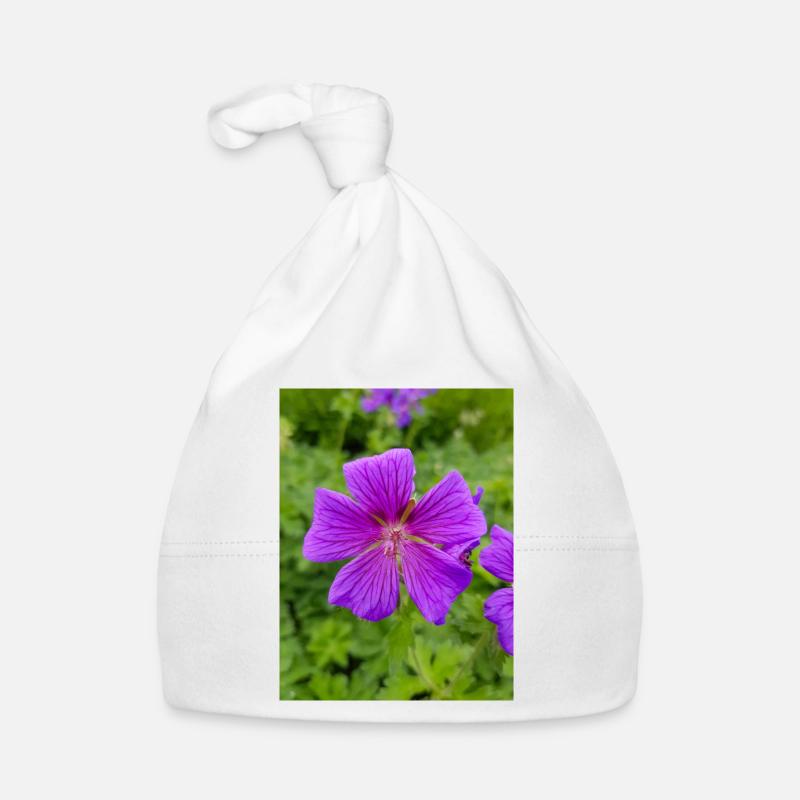 Geranium Brookside in tedesco Storchschnäbel Cappellino ecologico per neonato