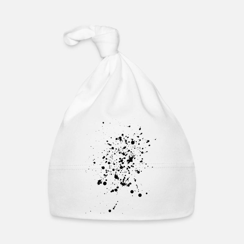 Schwarze Kleckse oder Farbspritzer Baby Bio-Mütze