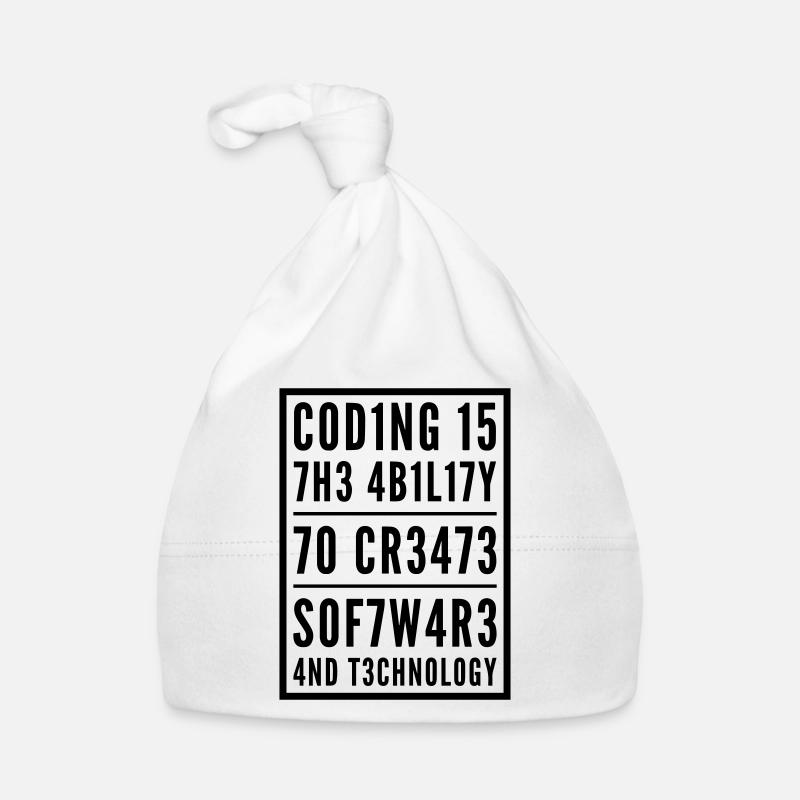Programmation Coden L337 Leetspeak Saying Bonnet bio Bébé