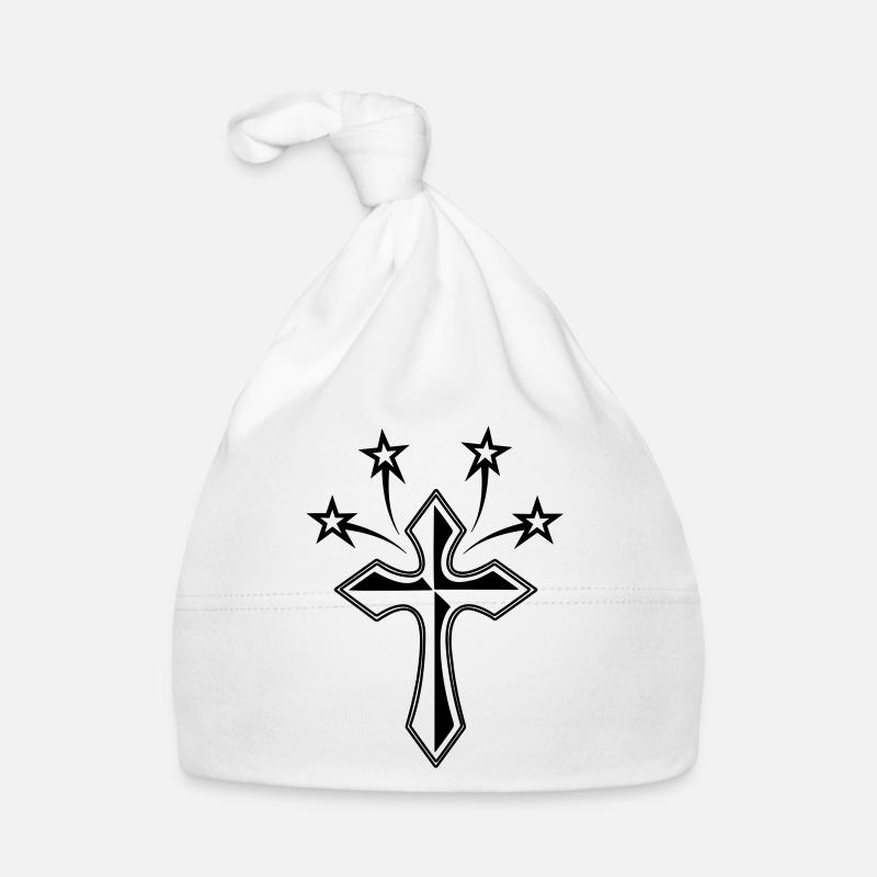 Kreuz mit vier Sternen Baby Bio-Mütze