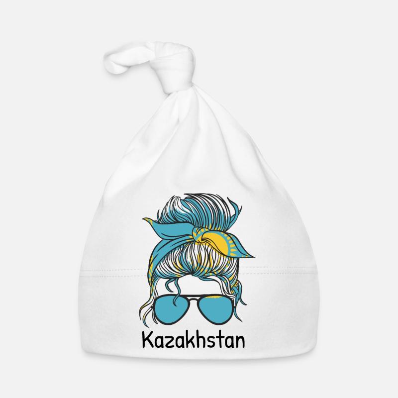 Drapeau du Kazakhstan Drapeau du Kazakhstan Bonnet bio Bébé