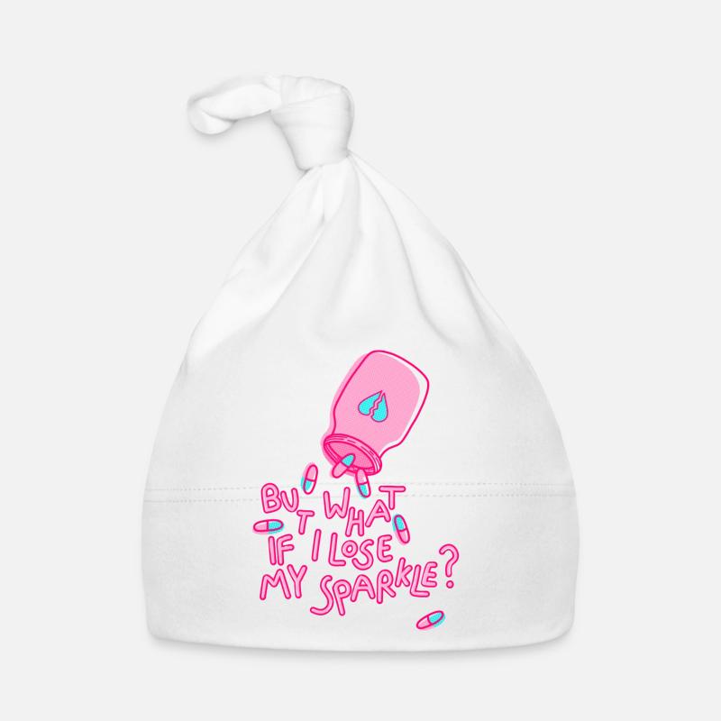 Et si je perds mon éclat en disant la santé mentale - Bonnet bio Bébé - blanc