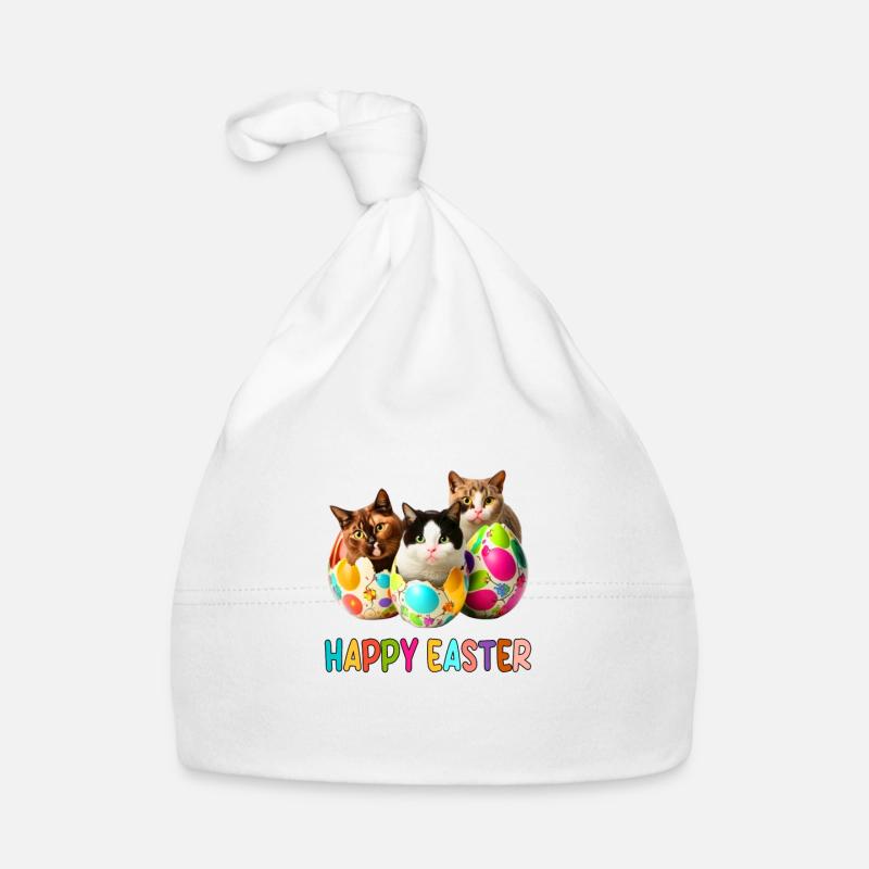Kittens and Easter Eggs Parade Organic Baby Cap