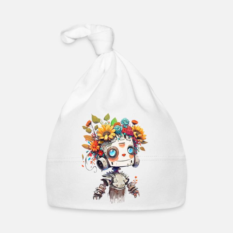Mignonne fille robot Bonnet bio Bébé