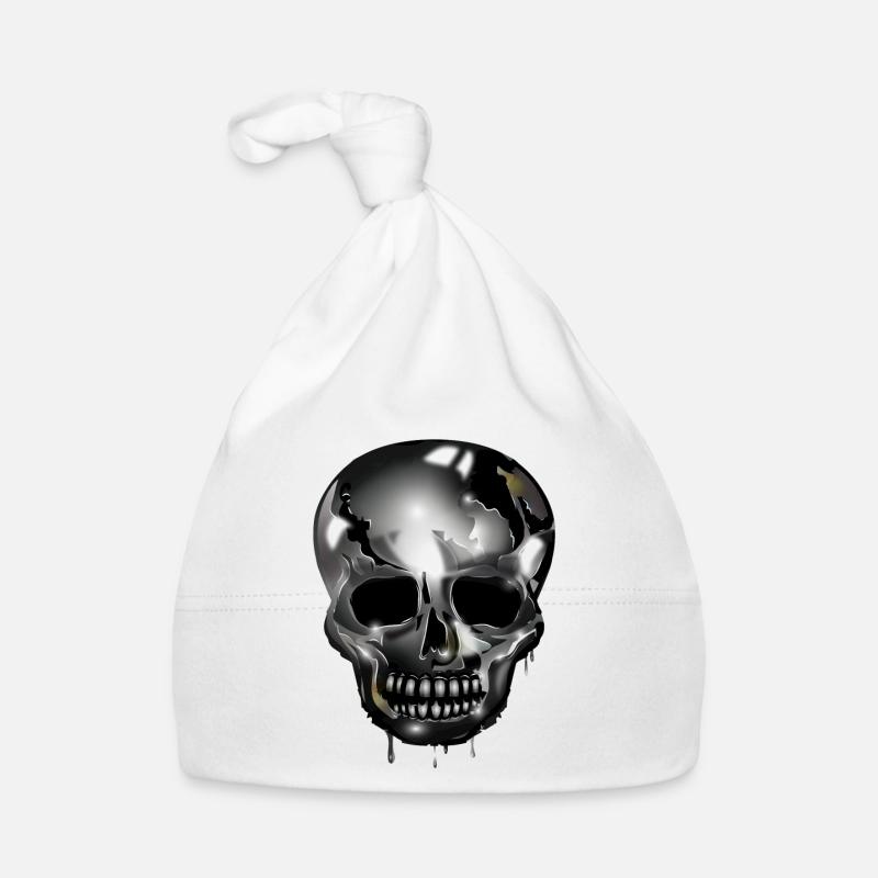 extravagant skull colored in chrome look Organic Baby Cap