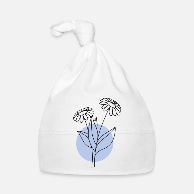 Cercle bleu fleur Bonnet bio Bébé