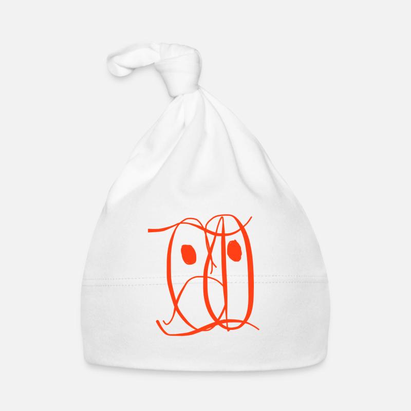 Oranges Gesicht in abstrakter Form Baby Bio-Mütze