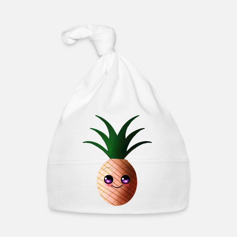 Petit ananas mignon - Bonnet bio Bébé - blanc