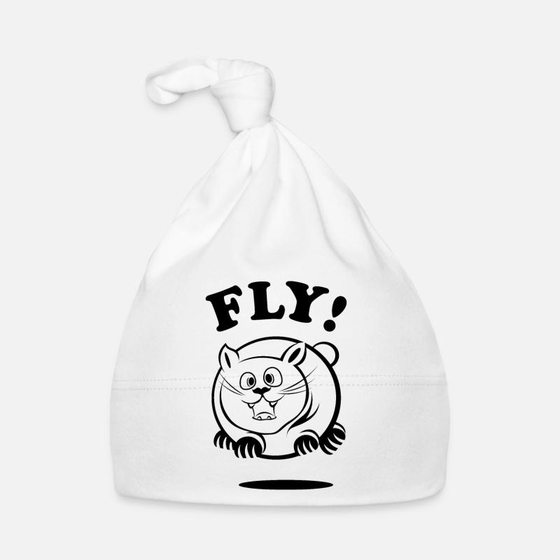 fly flying fat cat cat funny comic animals Organic Baby Cap