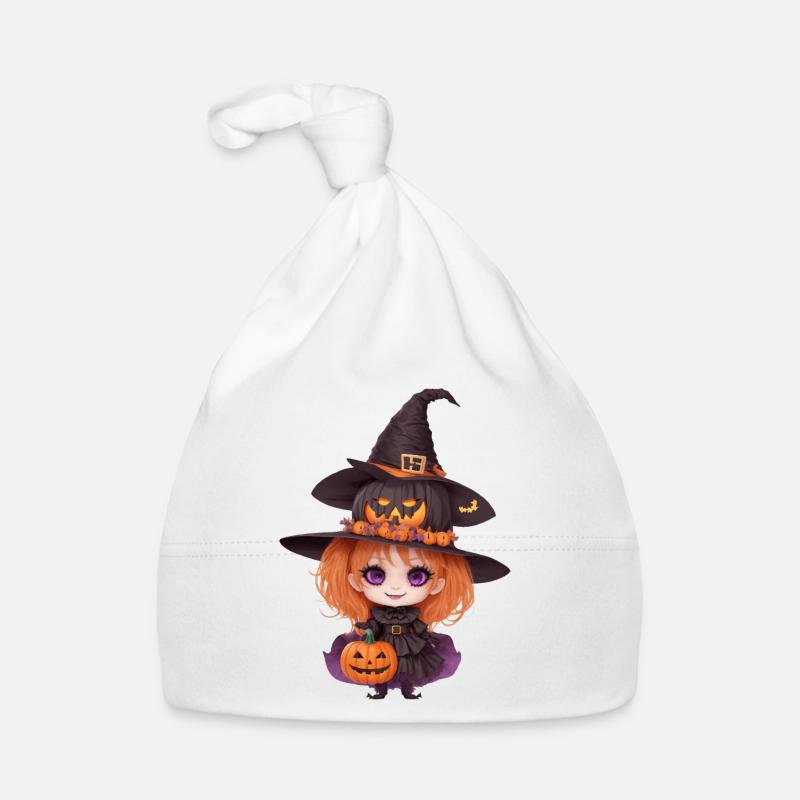 Sorcière à la citrouille Helloween Bonnet bio Bébé