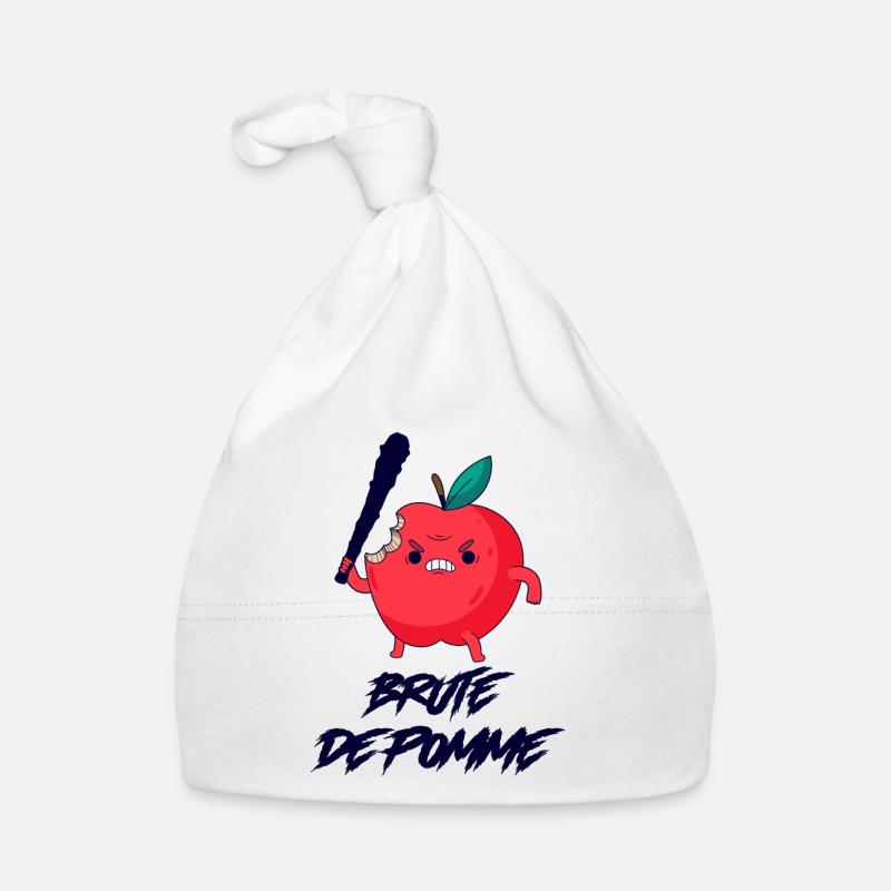 JE SUIS UN PEU BRUTE DE POMME ! - Bonnet bio Bébé - blanc