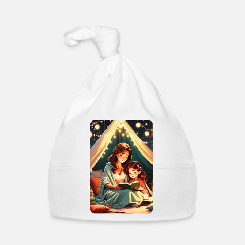 personalisiertes Design-Muttergeschenk - Baby Bio-Mütze - Weiß