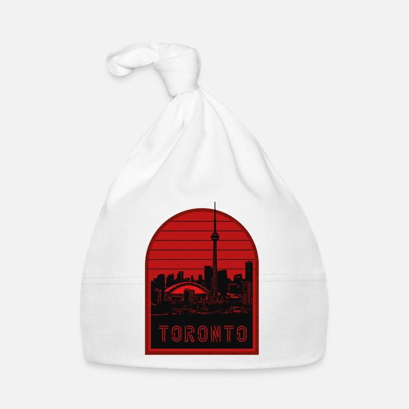 Silhouette rouge de la ligne d’horizon de Toronto Bonnet bio Bébé
