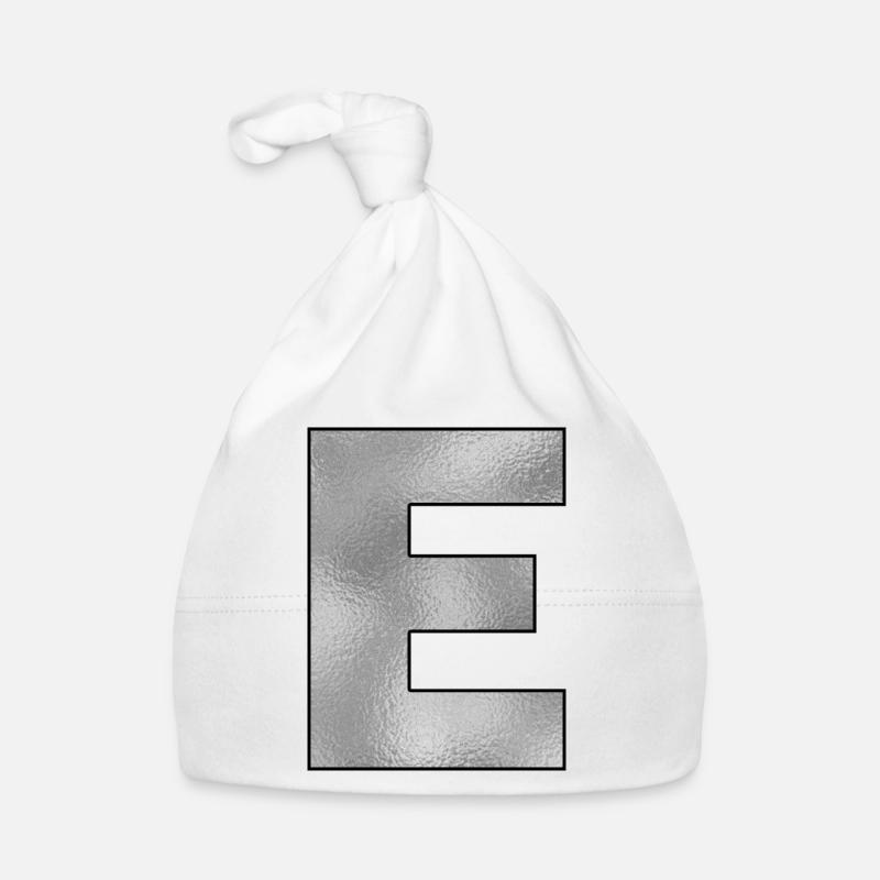 Lettre E Argent Bonnet bio Bébé