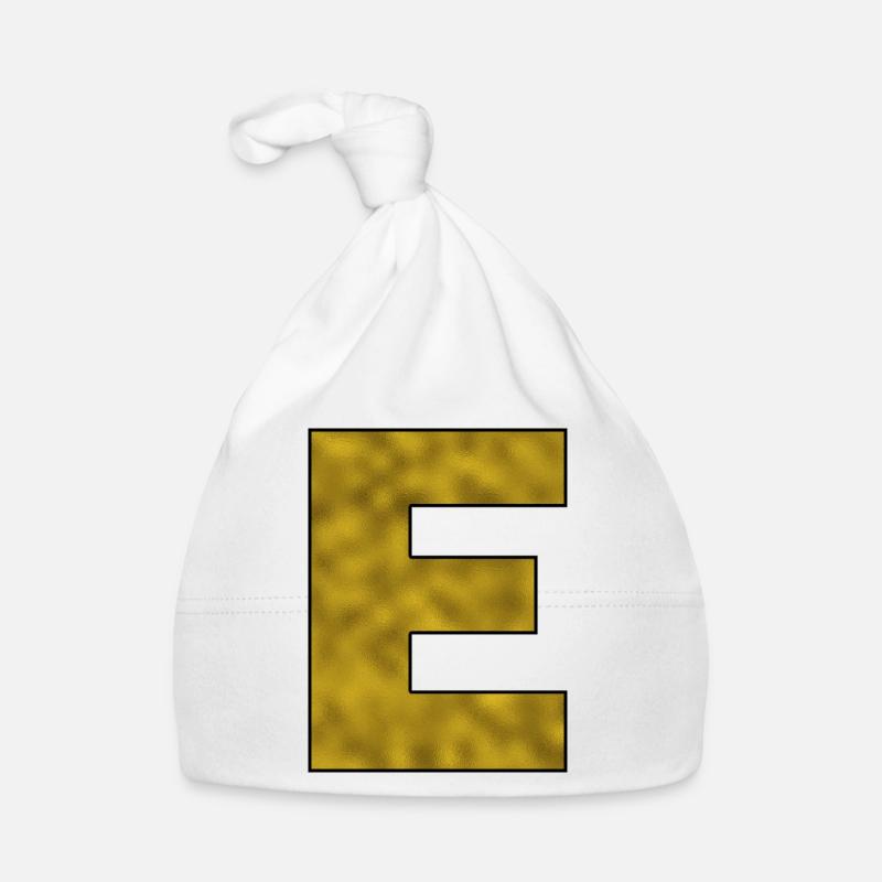 Buchstabe E Gold Baby Bio-Mütze