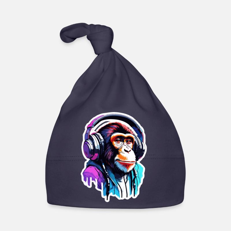 Kopfhörer / Audio / Musik / Tier / Affe / cool Baby Bio-Mütze