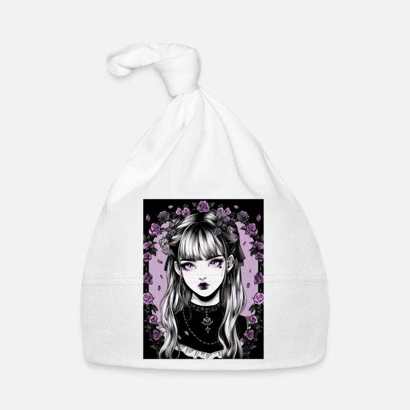Goth anime mädchen - Baby Bio-Mütze - Weiß