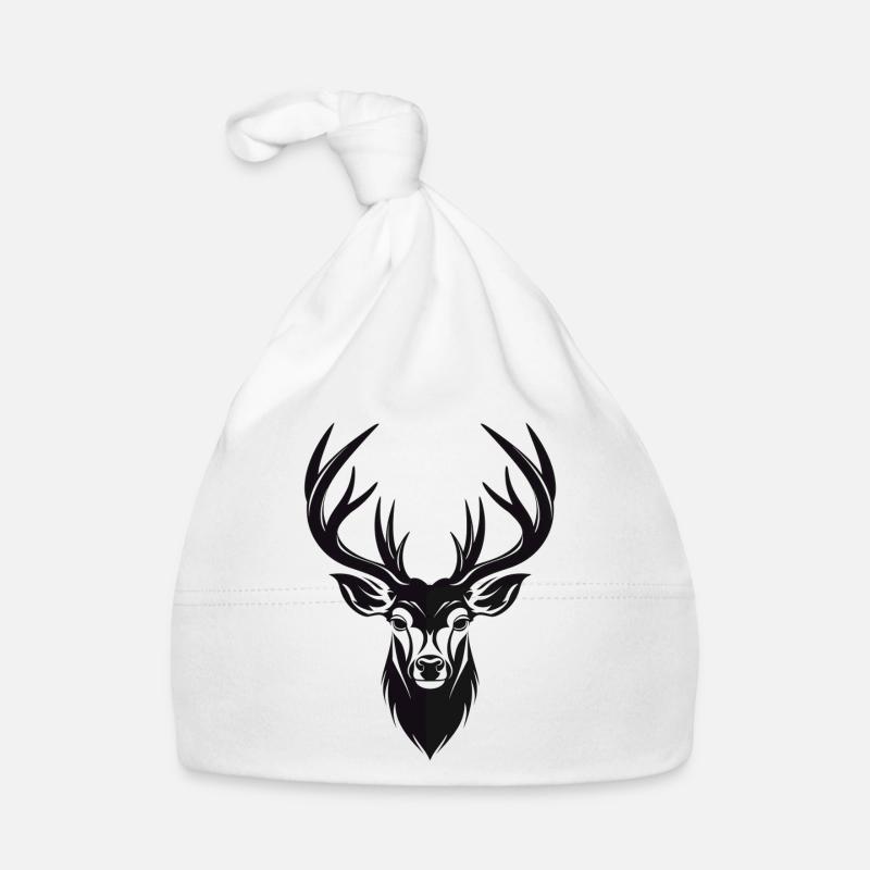 Icône de cerf Monochrome Bonnet bio Bébé